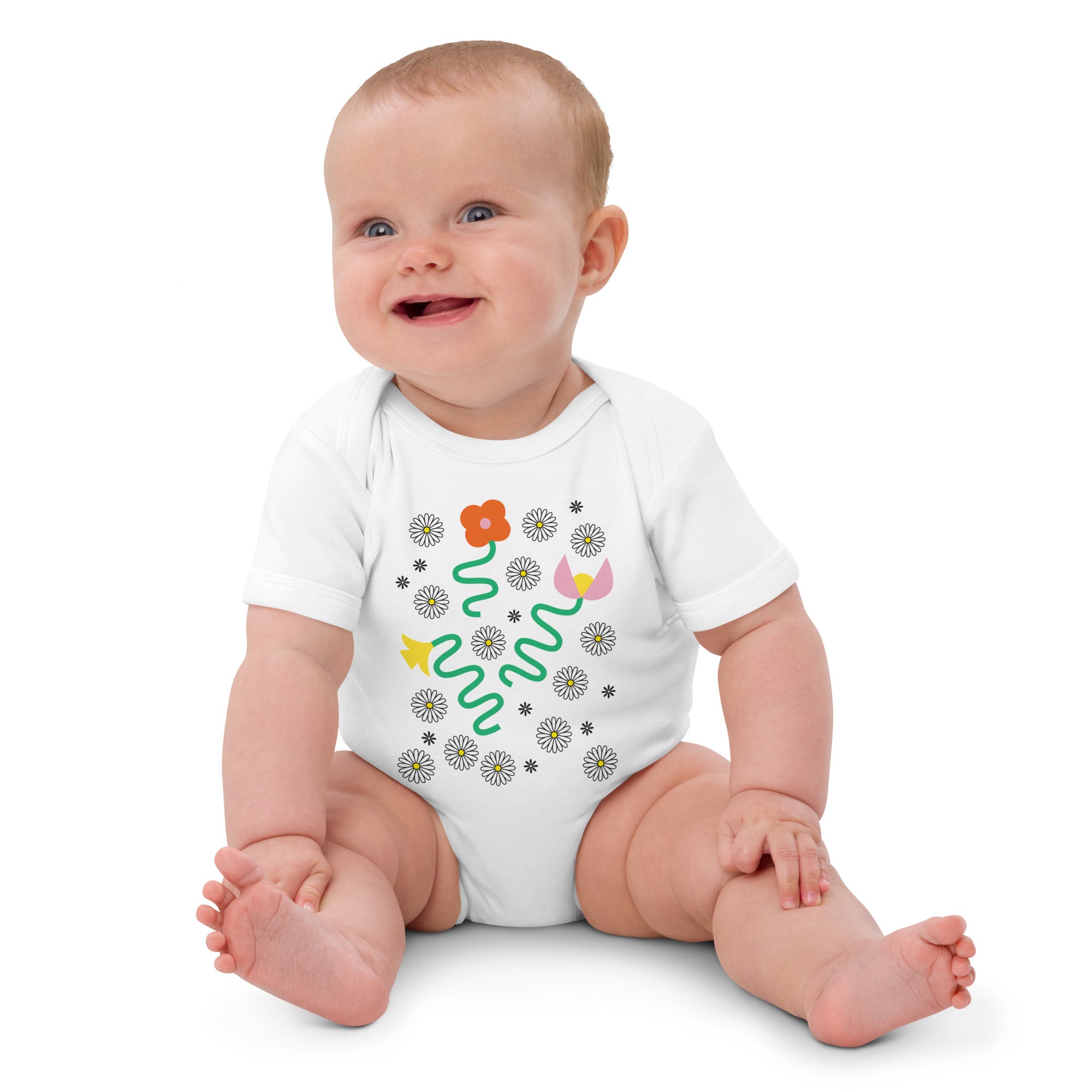 Dances with Fleurs Organic Cotton Short Sleeve Baby Onesie