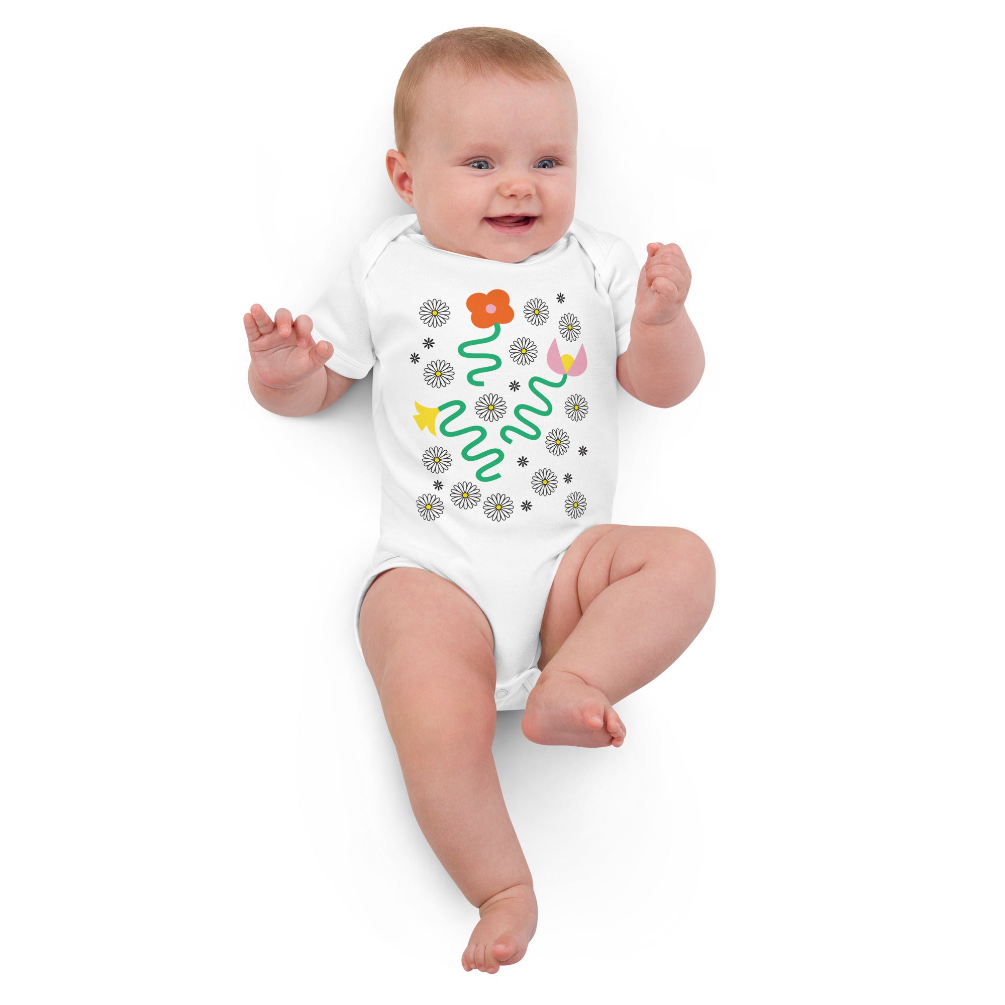 Dances with Fleurs Organic Cotton Short Sleeve Baby Onesie