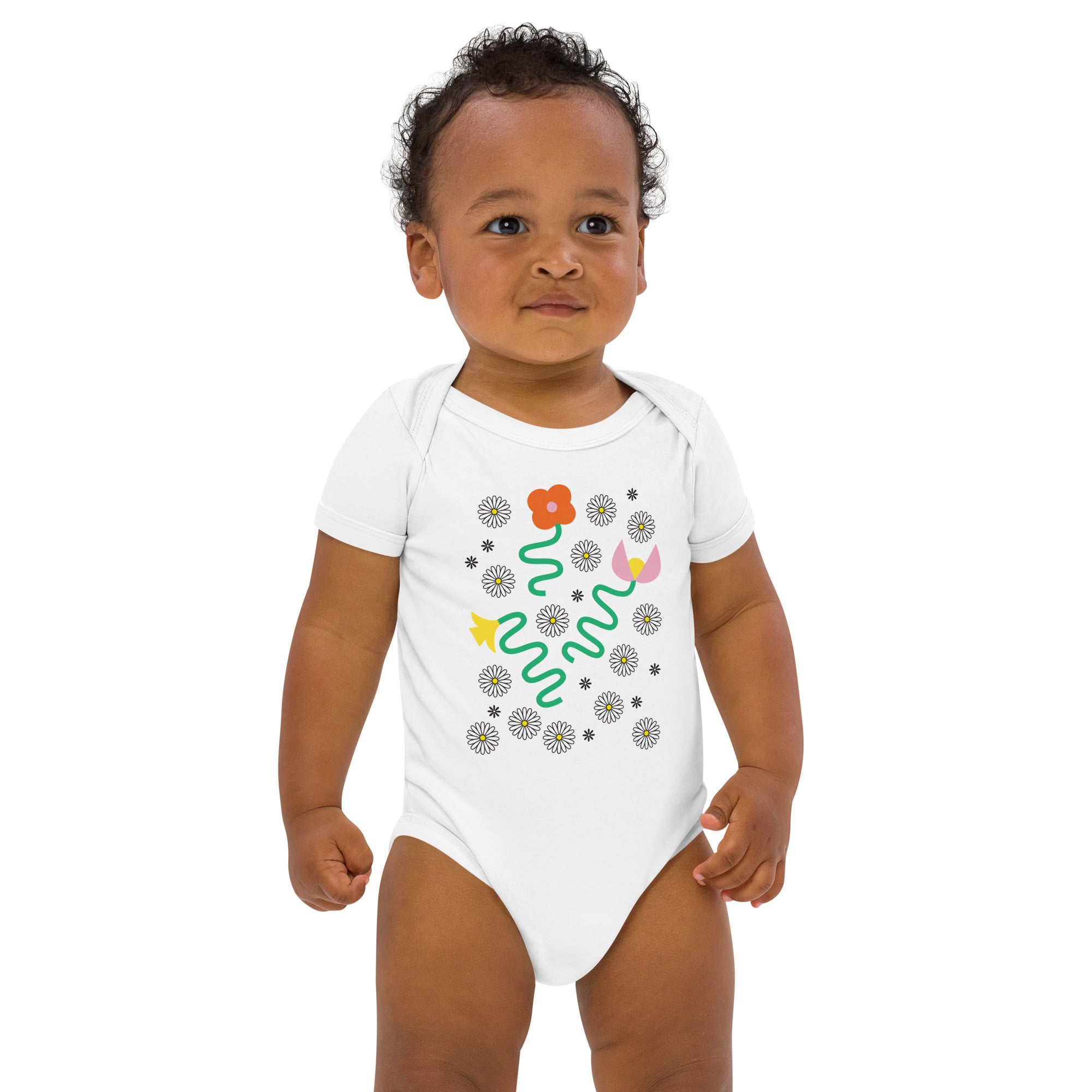 Dances with Fleurs Organic Cotton Short Sleeve Baby Onesie