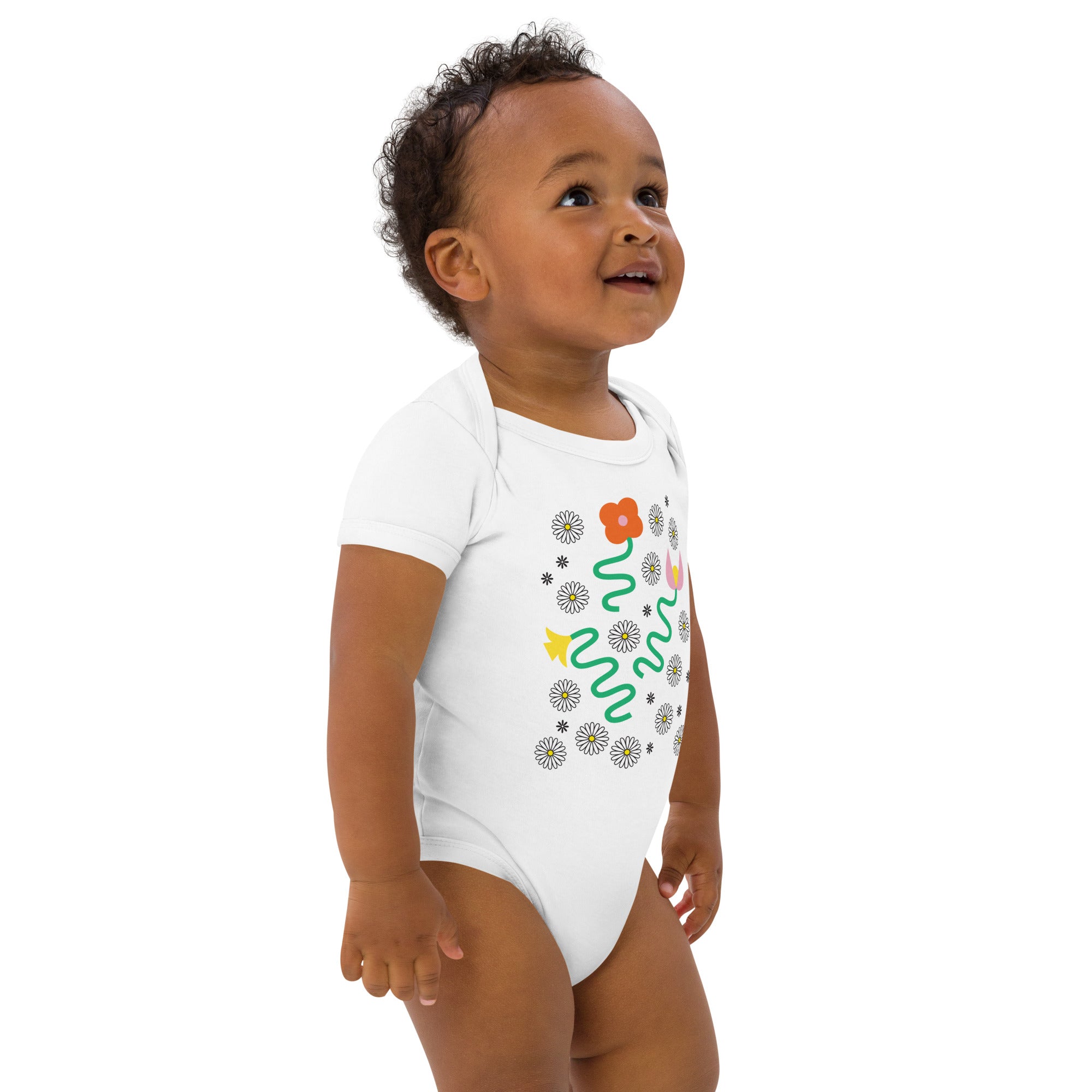Dances with Fleurs Organic Cotton Short Sleeve Baby Onesie