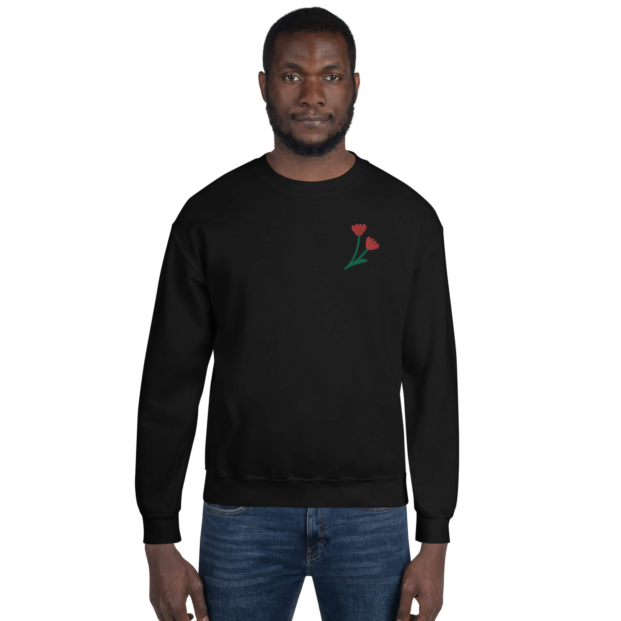 Happy Together Embroidered Flower Sweatshirt