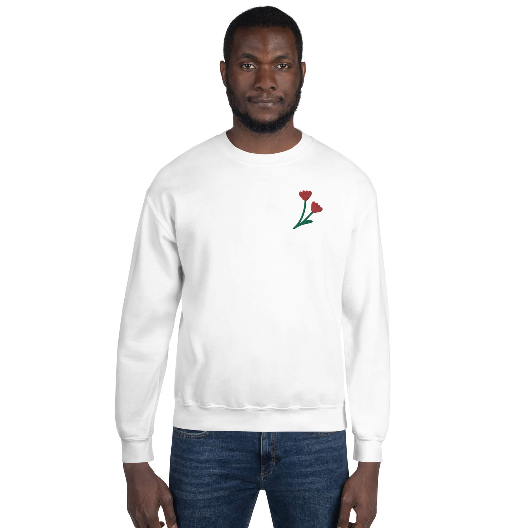 Happy Together Embroidered Flower Sweatshirt