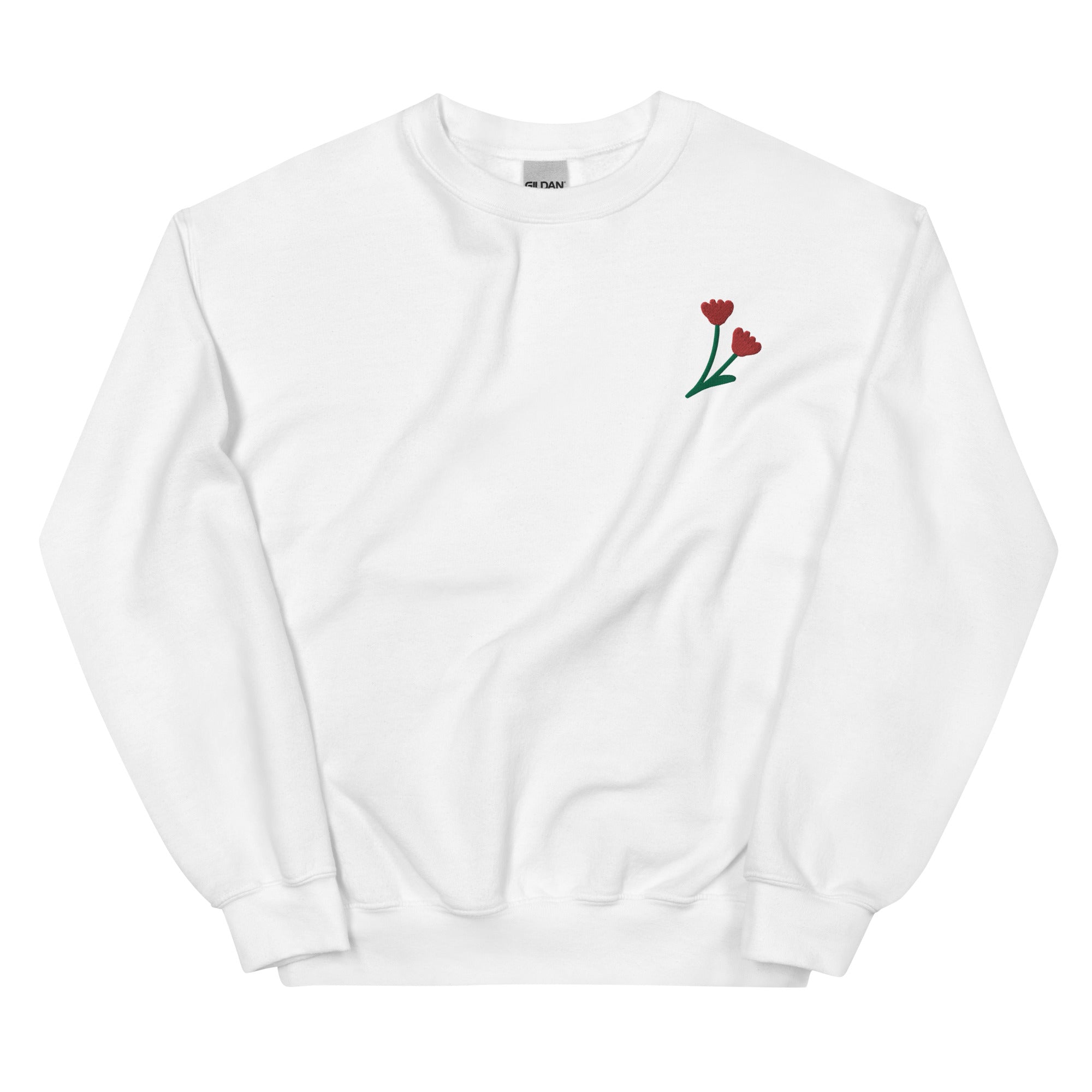 Happy Together Embroidered Flower Sweatshirt