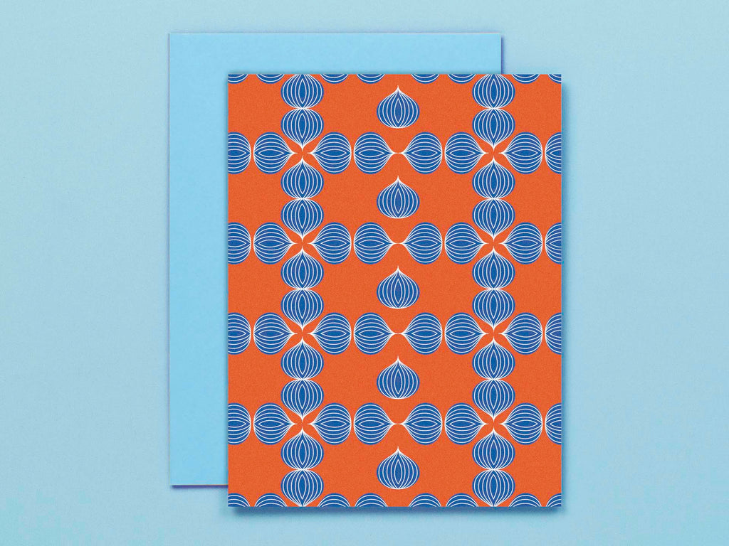 Allium Illusions • Geometric Onion Pattern Blank Card