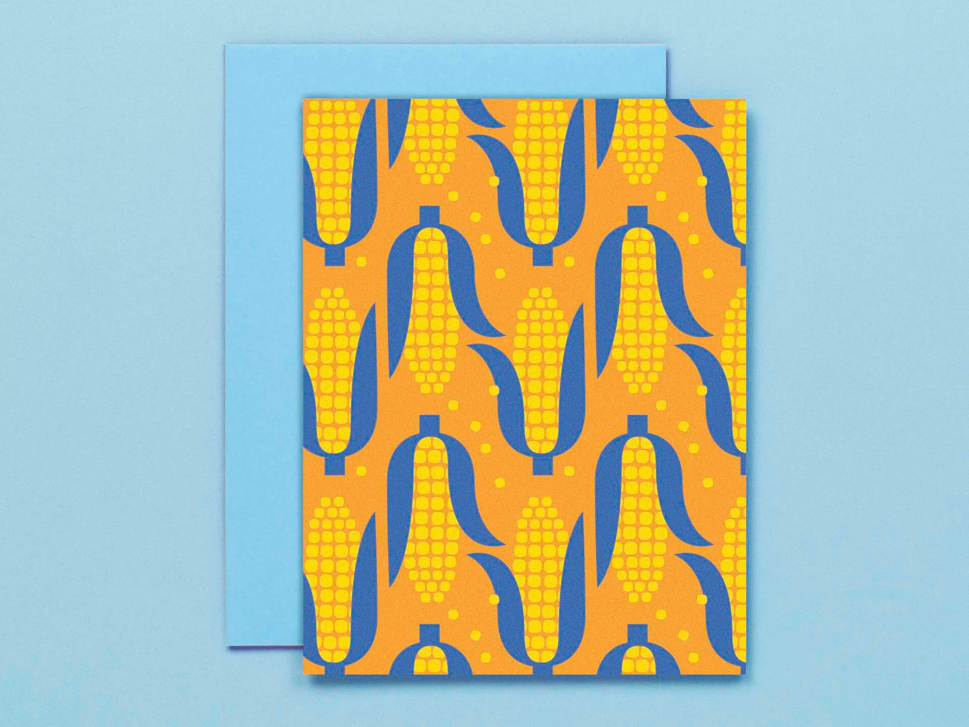 Maiz Azul • Blue Corn Pattern Blank Card