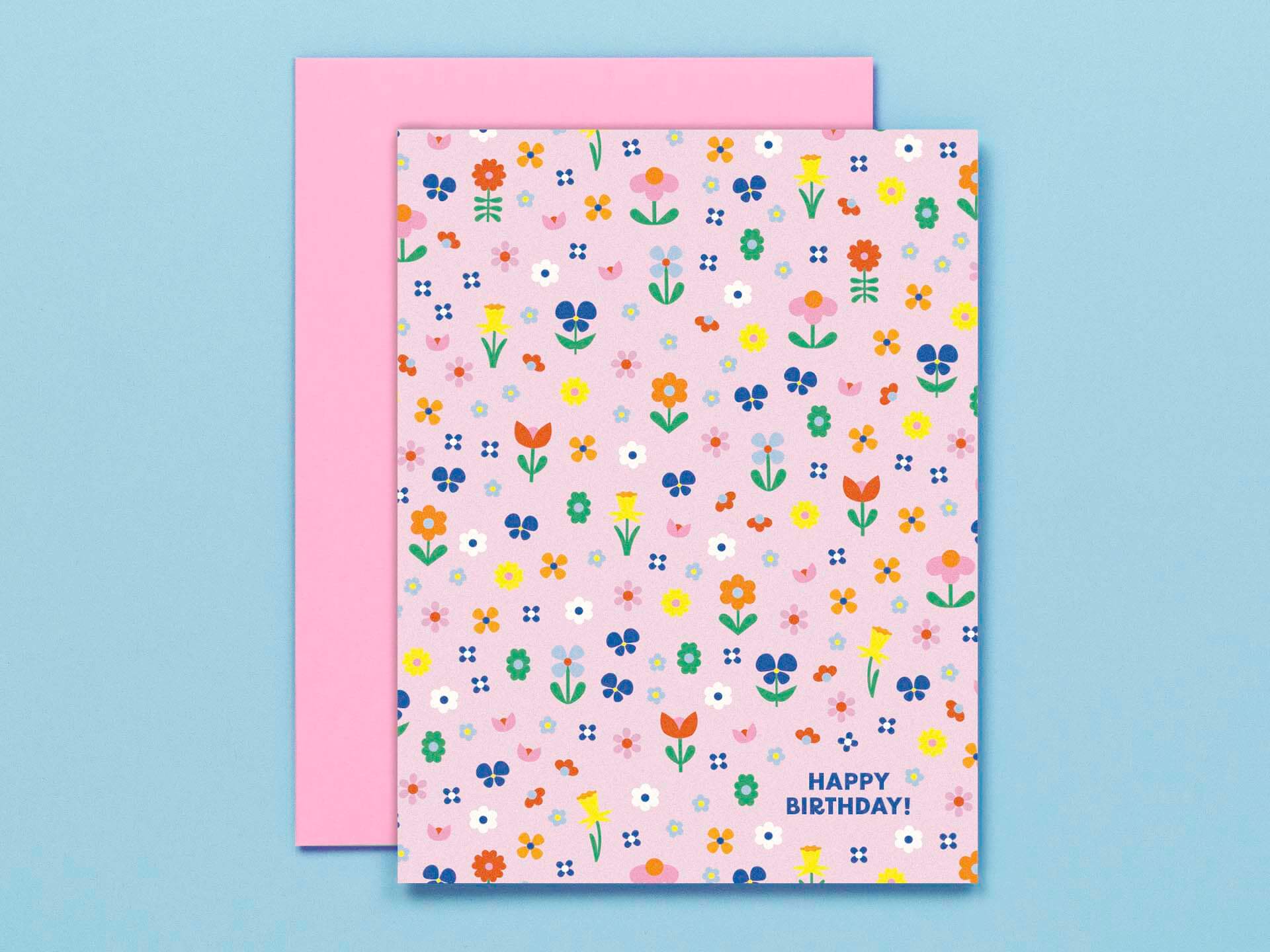 Ditsy Flower Friends Birthday Card
