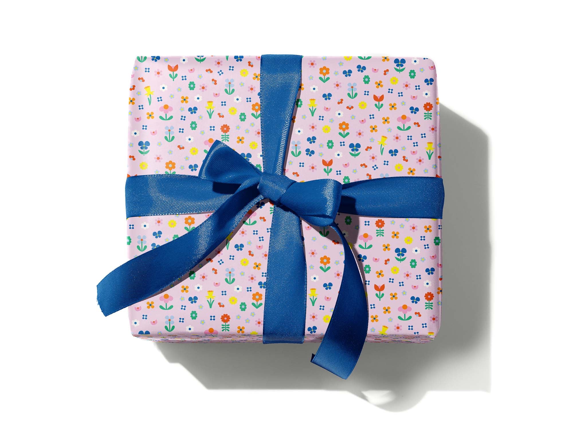 Ditsy Friends Floral Wrapping Paper (Pink)