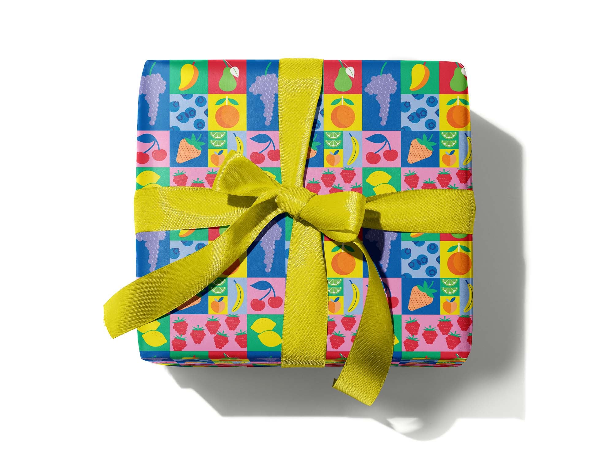 Fruit Block Colorblock Fruits Wrapping Paper