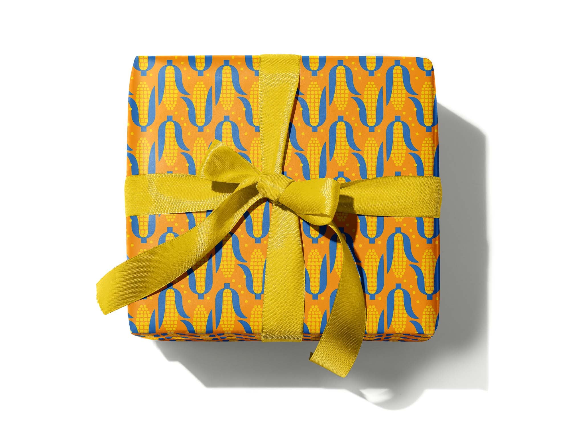 Maiz Azul Geometric Blue Corn Pattern Wrapping Paper