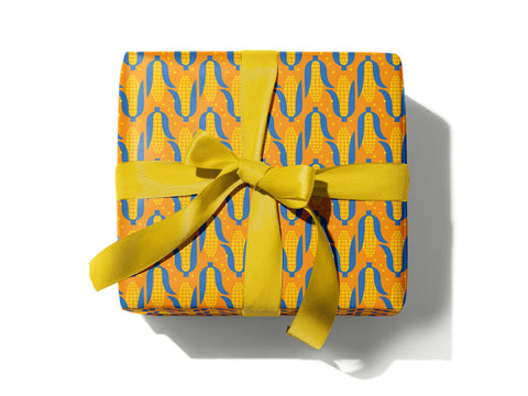 Maiz Azul Geometric Blue Corn Pattern Wrapping Paper