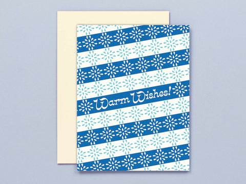 Warm Wishes • Snowflake Stripes Pattern Holiday Card