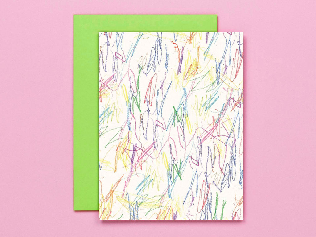 Lil Darlin' Scribble Scrabble Abstract Blank Card