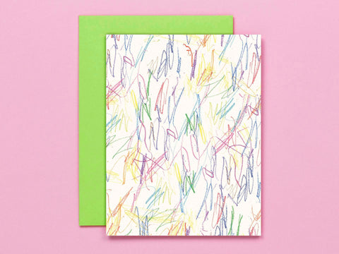 Lil Darlin' Scribble Scrabble Abstract Blank Card