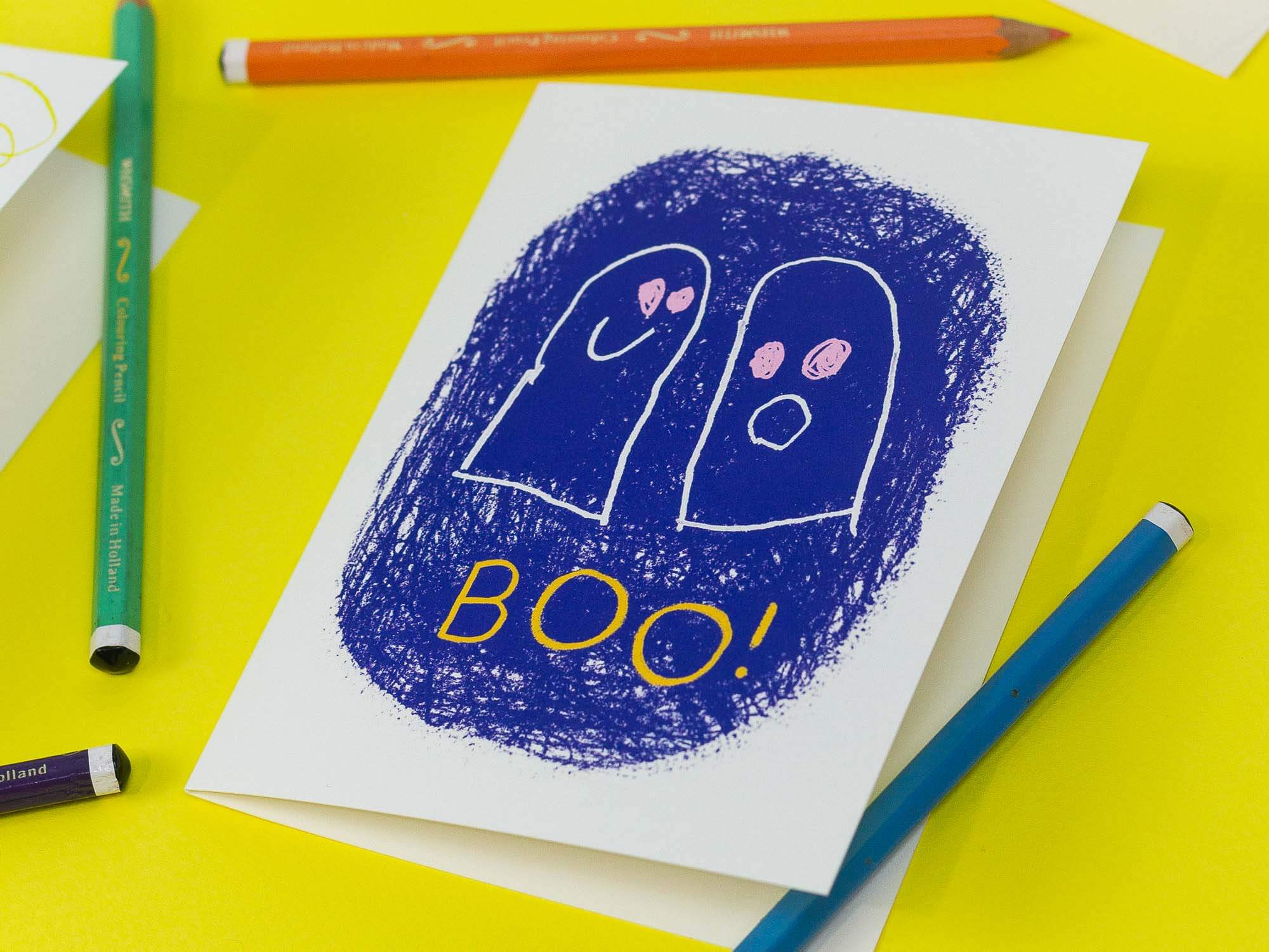 Lil Darlin' Two Ghosts Halloween Card