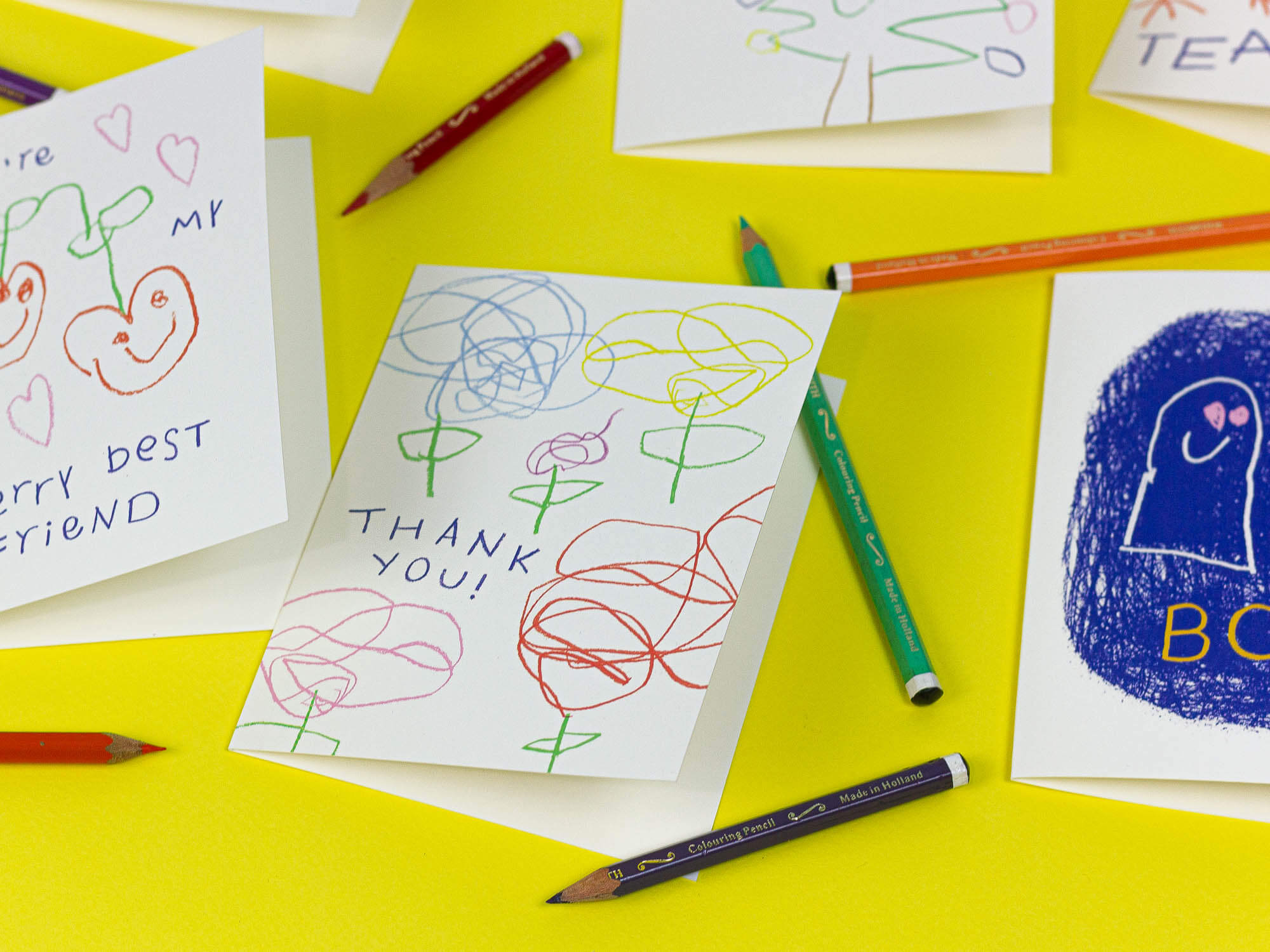 Lil Darlin' Scribble-Scrabble Flowers Thank You Card