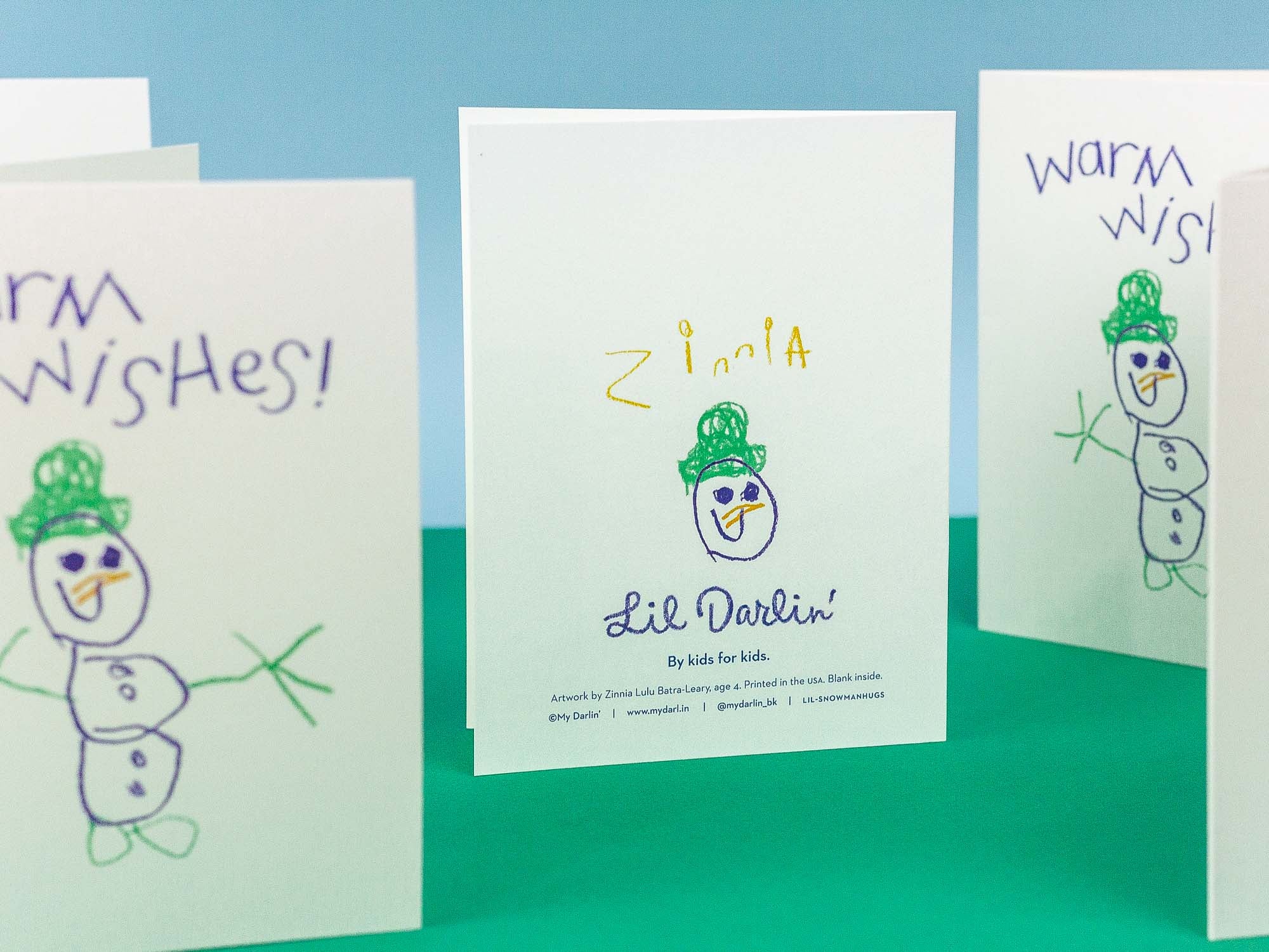 Lil Darlin' Snowman Hugs and Warm Wishes Holiday Card