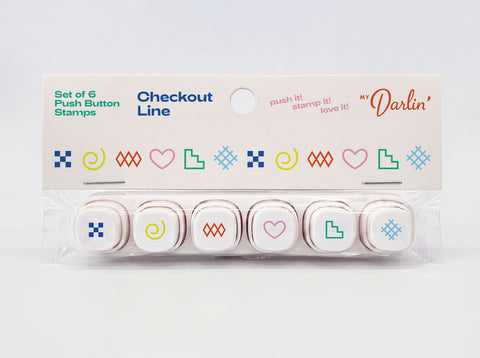 Checkout Line Push Button Stamps