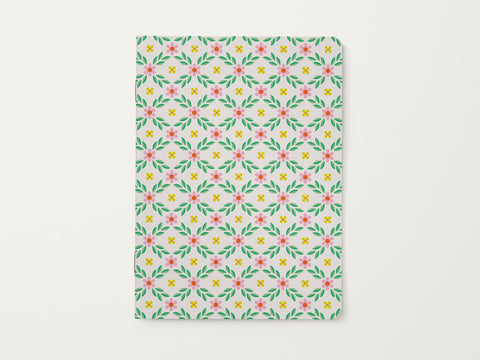 Cottage in the Woods 6x8 Retro Floral Softcover Lined Notebook
