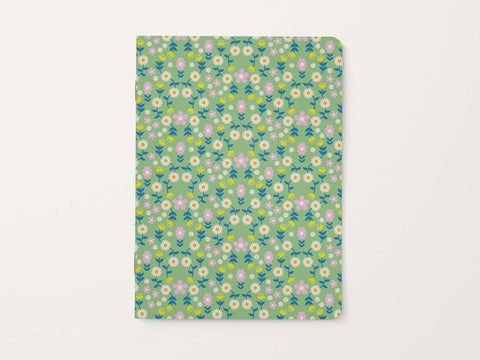 Fairy Tale Fleurs 6x8 Retro Floral Softcover Lined Notebook