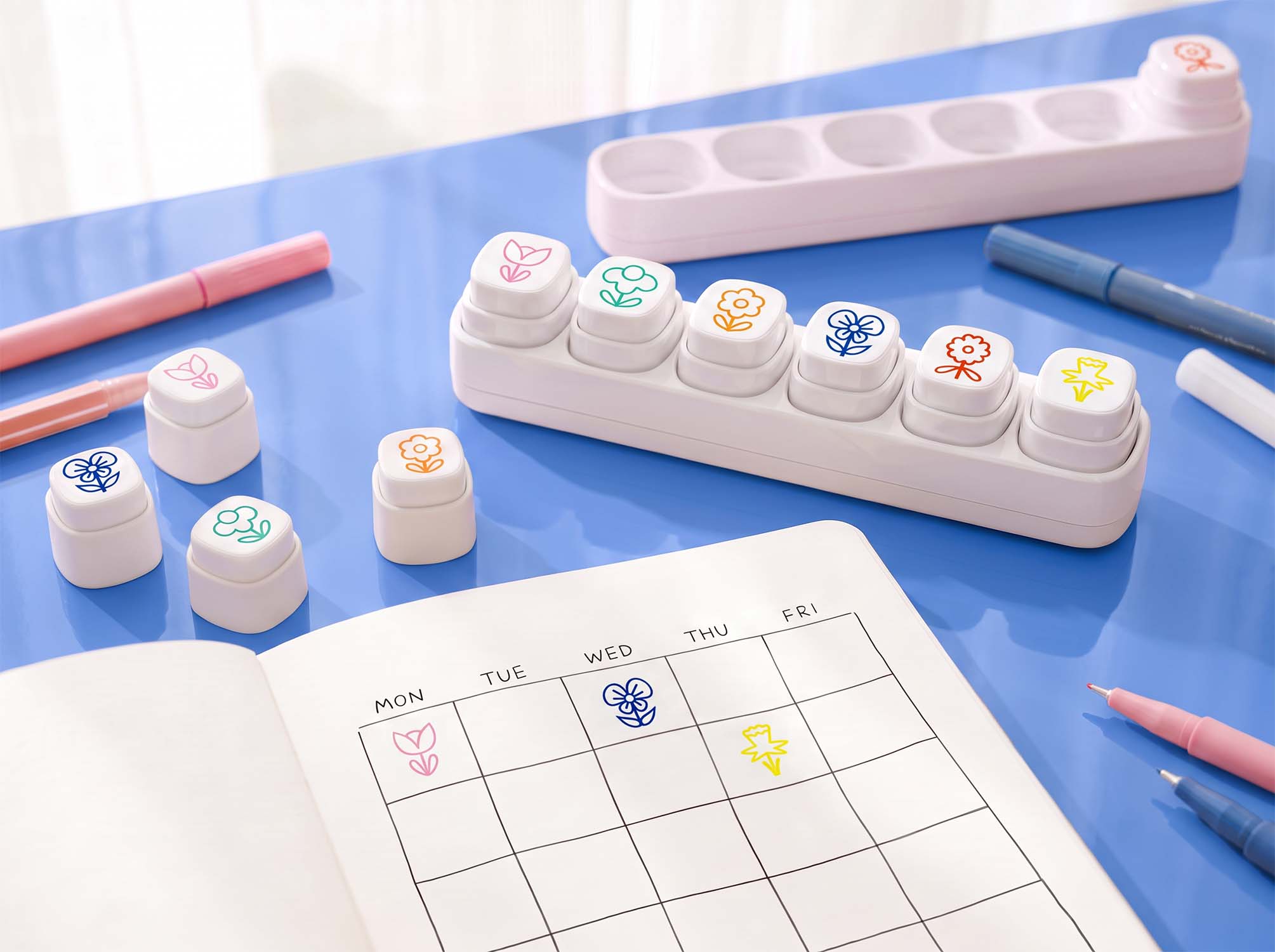 Flower Friends Push Button Stamps