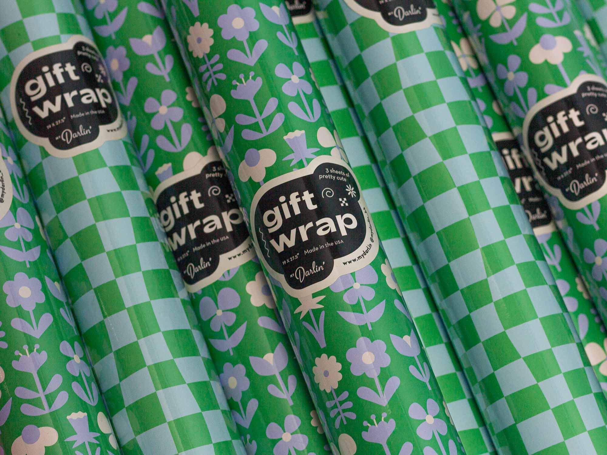 Flower Friends (Green) Wrapping Paper