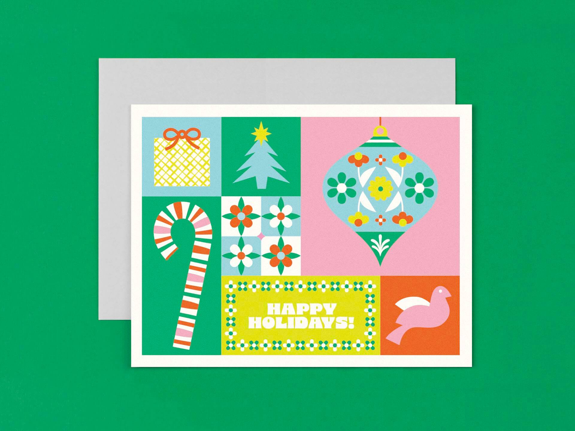 Holiday Block Colorblock Holiday Card