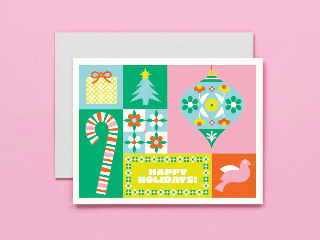 Holiday Block Colorblock Holiday Card