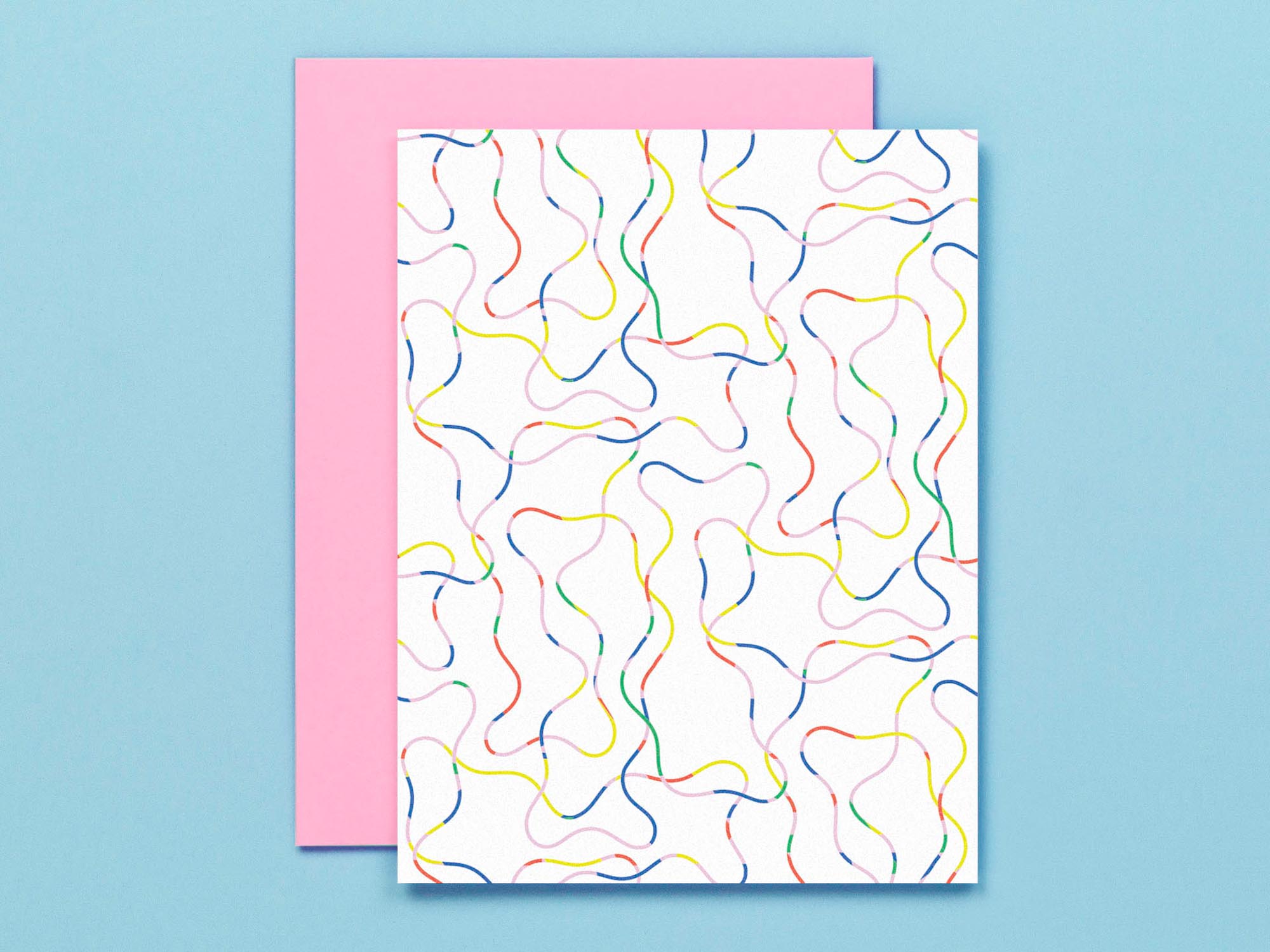 Blank pattern card with magic pencil style squiggle pattern. Made in USA by @mydarlin_bk