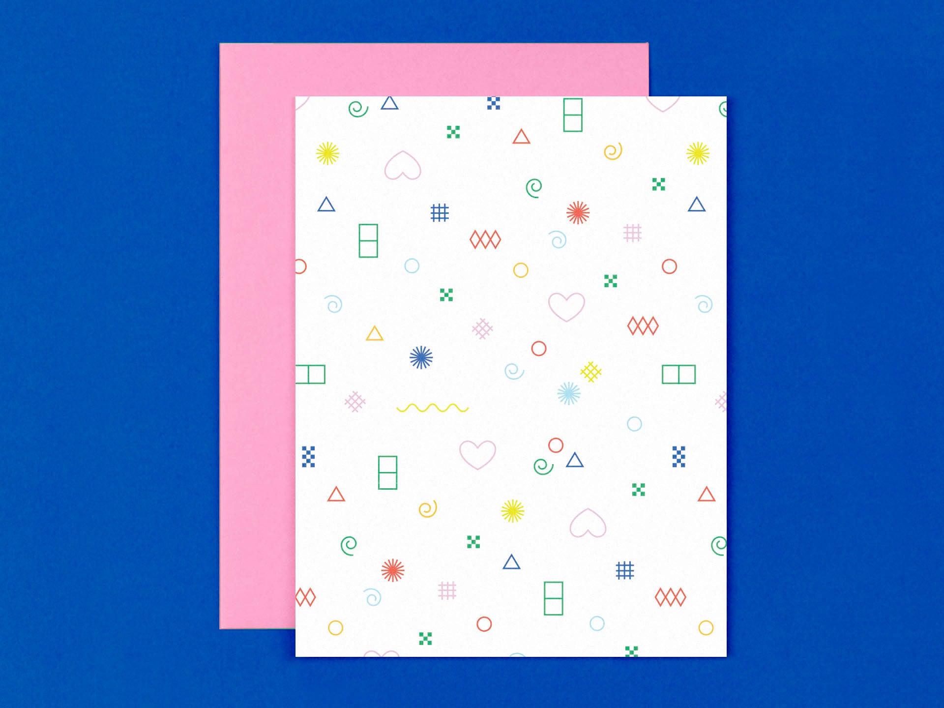Fun geometric/decorative pattern love, friendship, Valentine's Day, or everyday blank card.