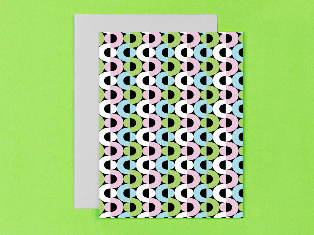 "Goldie" colorful, mod blank pattern cards, all occasions greeting card. Made in USA by @mydarlin_bk