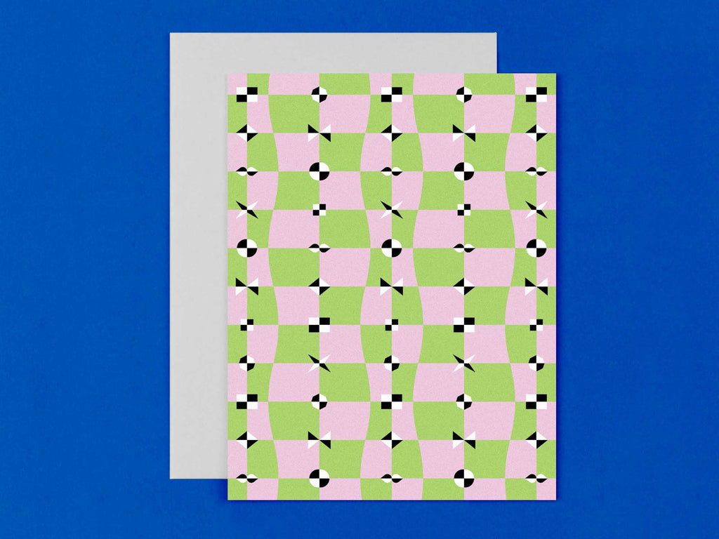 Checker blank pattern cards, all occasions greeting card. Made in USA by @mydarlin_bk