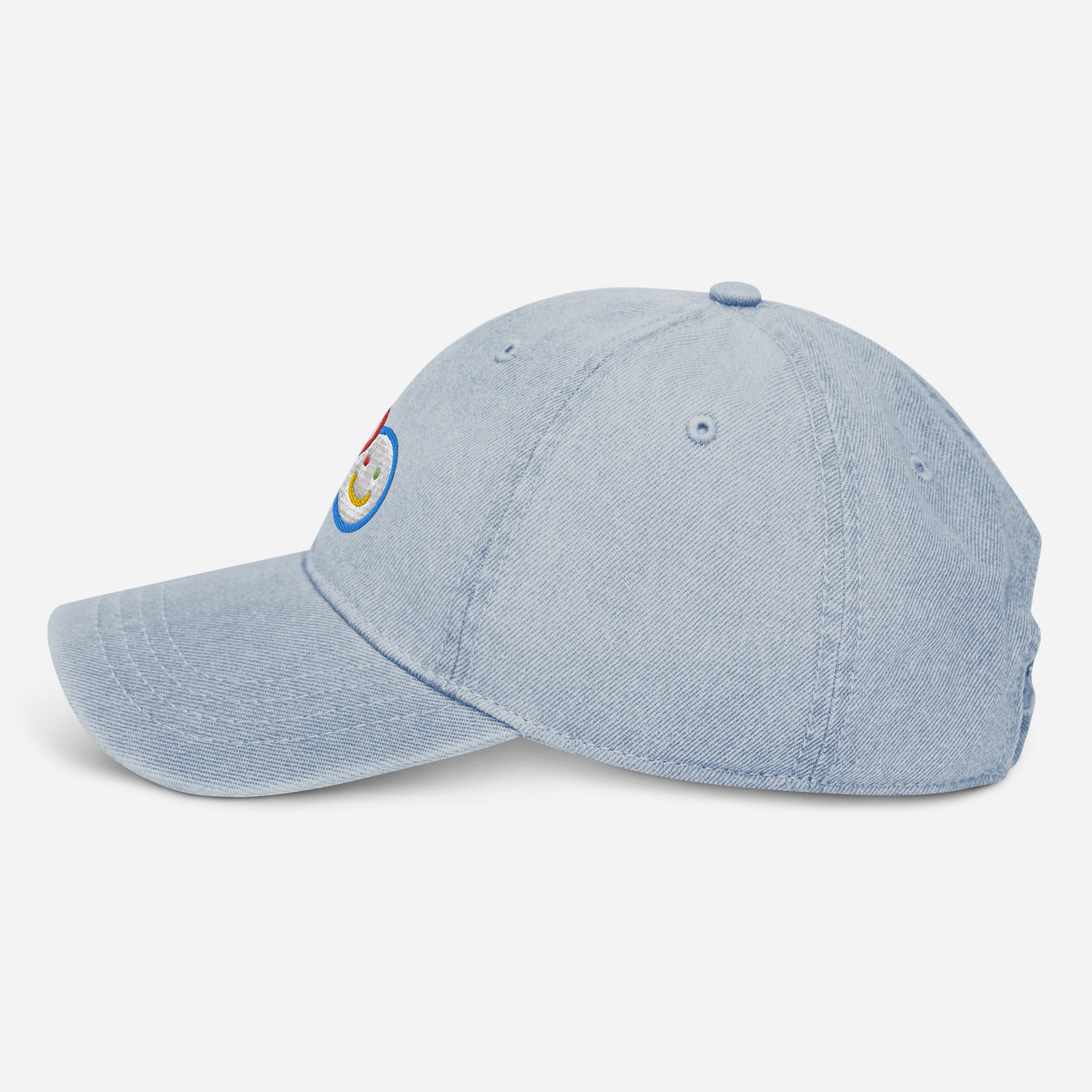 Colorblock Double Smileys Embroidered Denim Hat