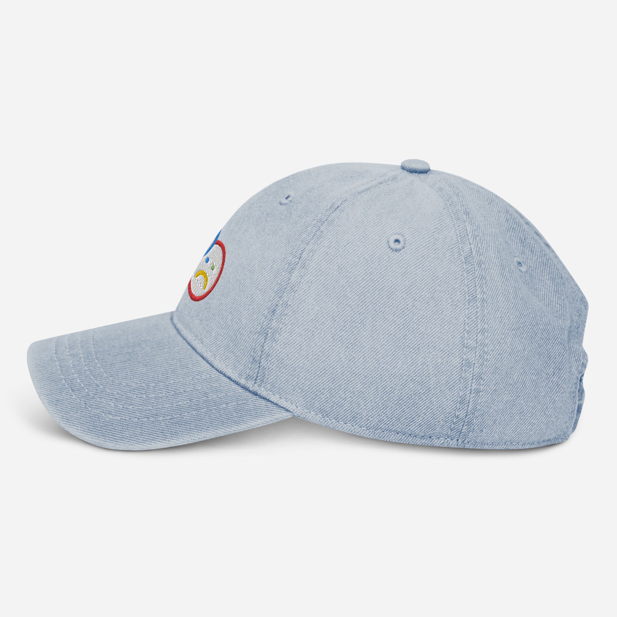 All Mixed Up Colorblock Smileys Embroidered Denim Hat