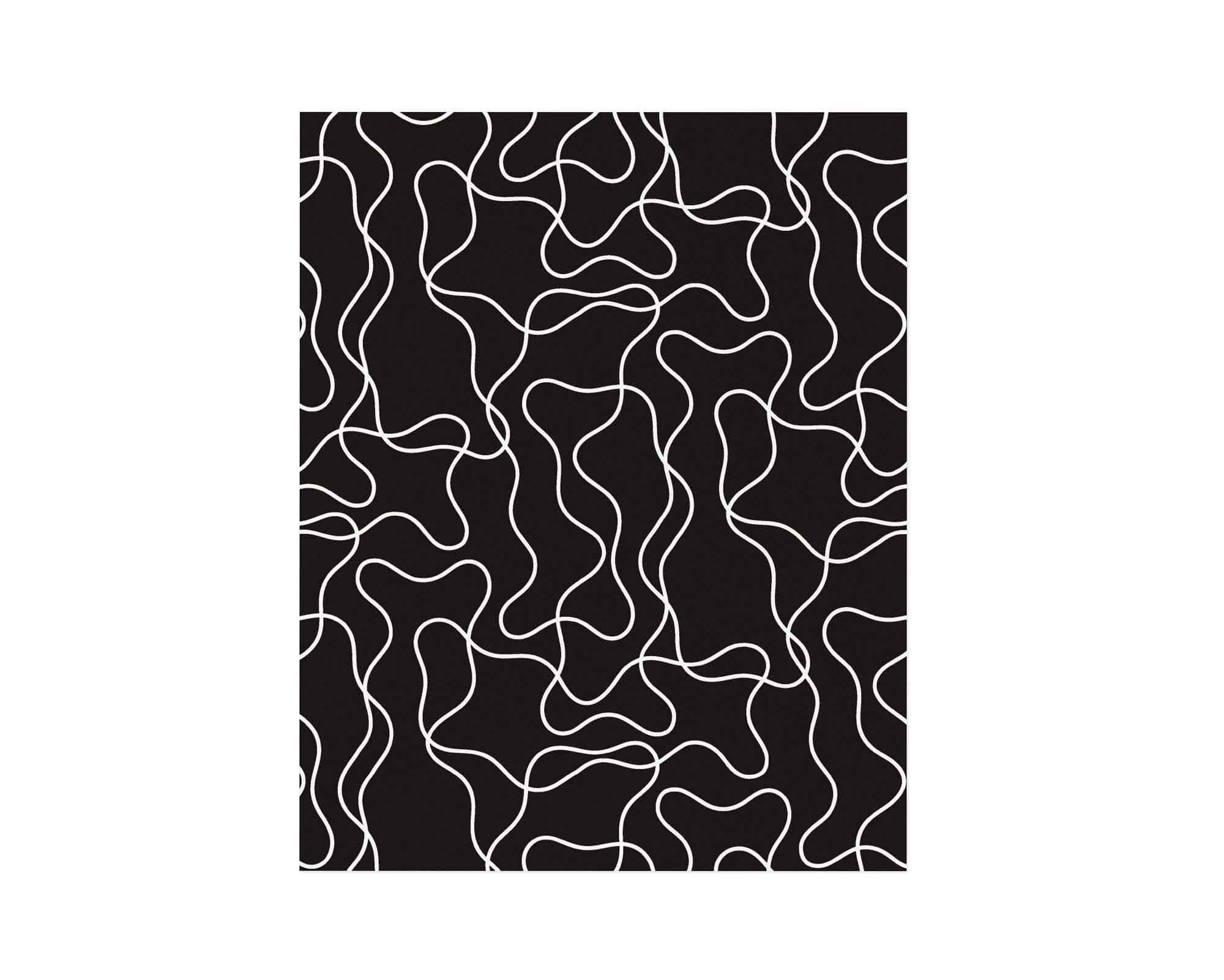 "Magic Squiggle" graphic black and white squiggle pattern archival giclée modern art print. Made in USA by My Darlin' @mydarlin_bk
