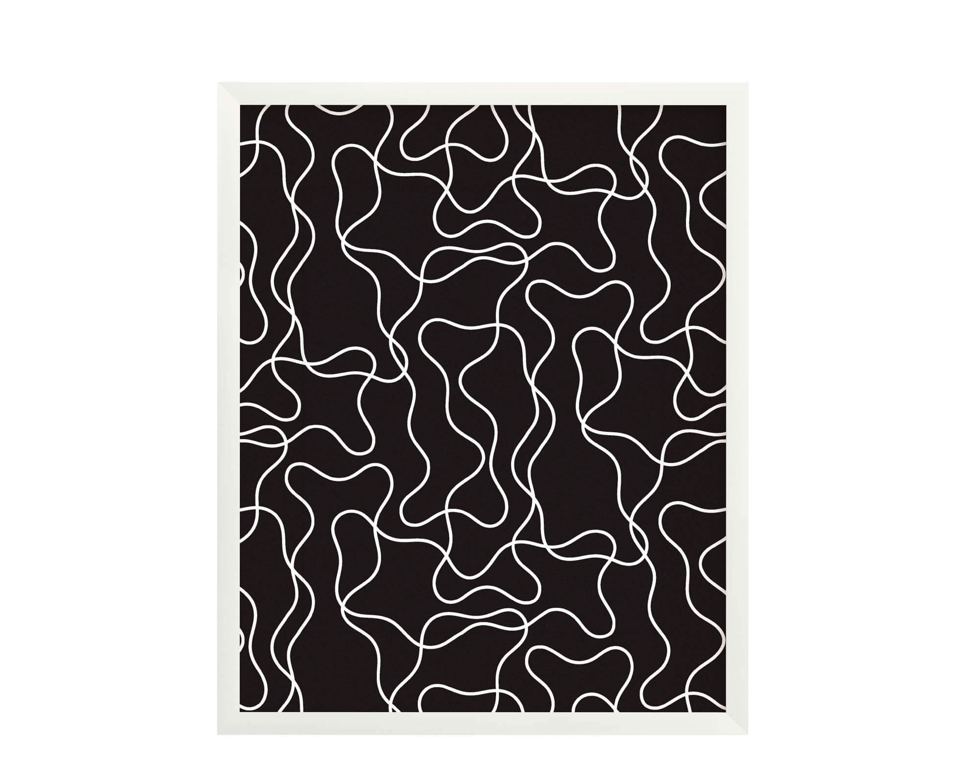 "Magic Squiggle" graphic black and white squiggle pattern archival giclée modern art print. Made in USA by My Darlin' @mydarlin_bk