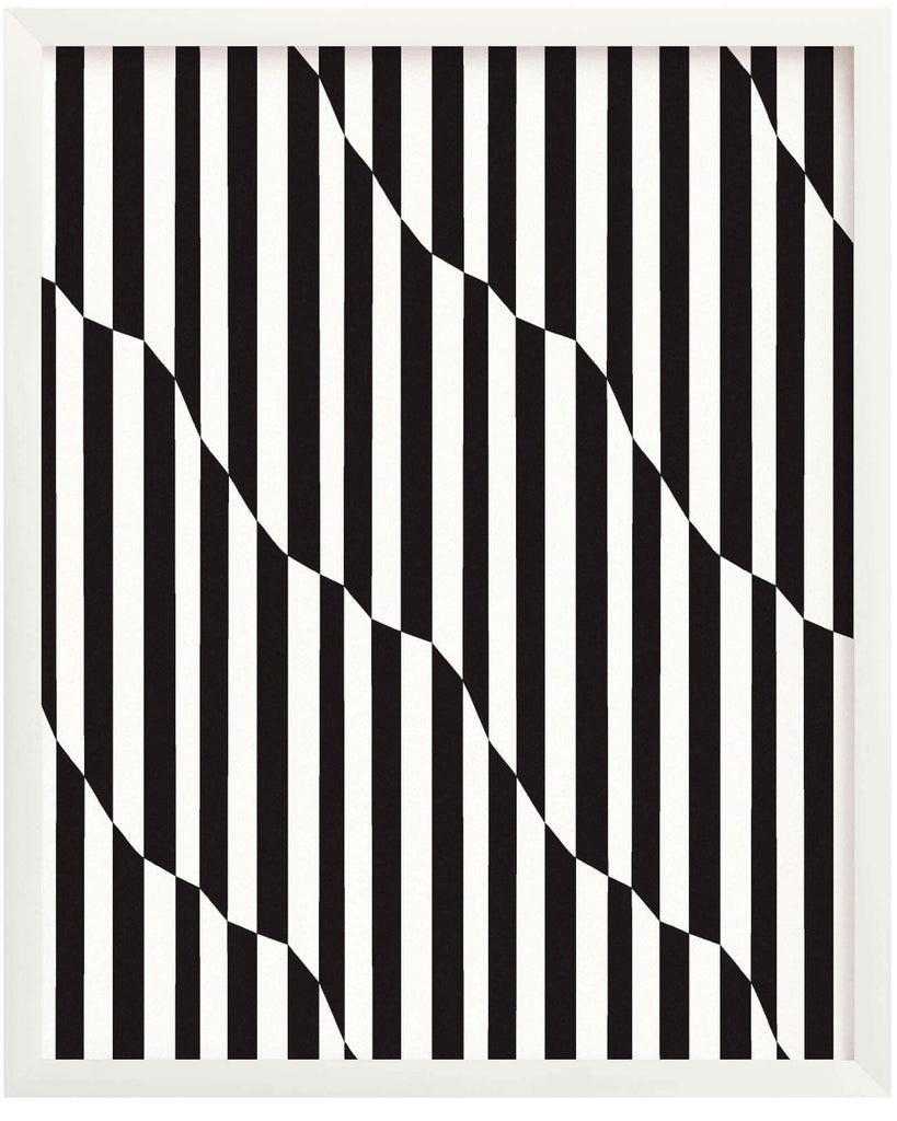 "Stripped" hypnotic op art inspired black and white striped archival giclée art print. Made in USA by My Darlin' @mydarlin_bk