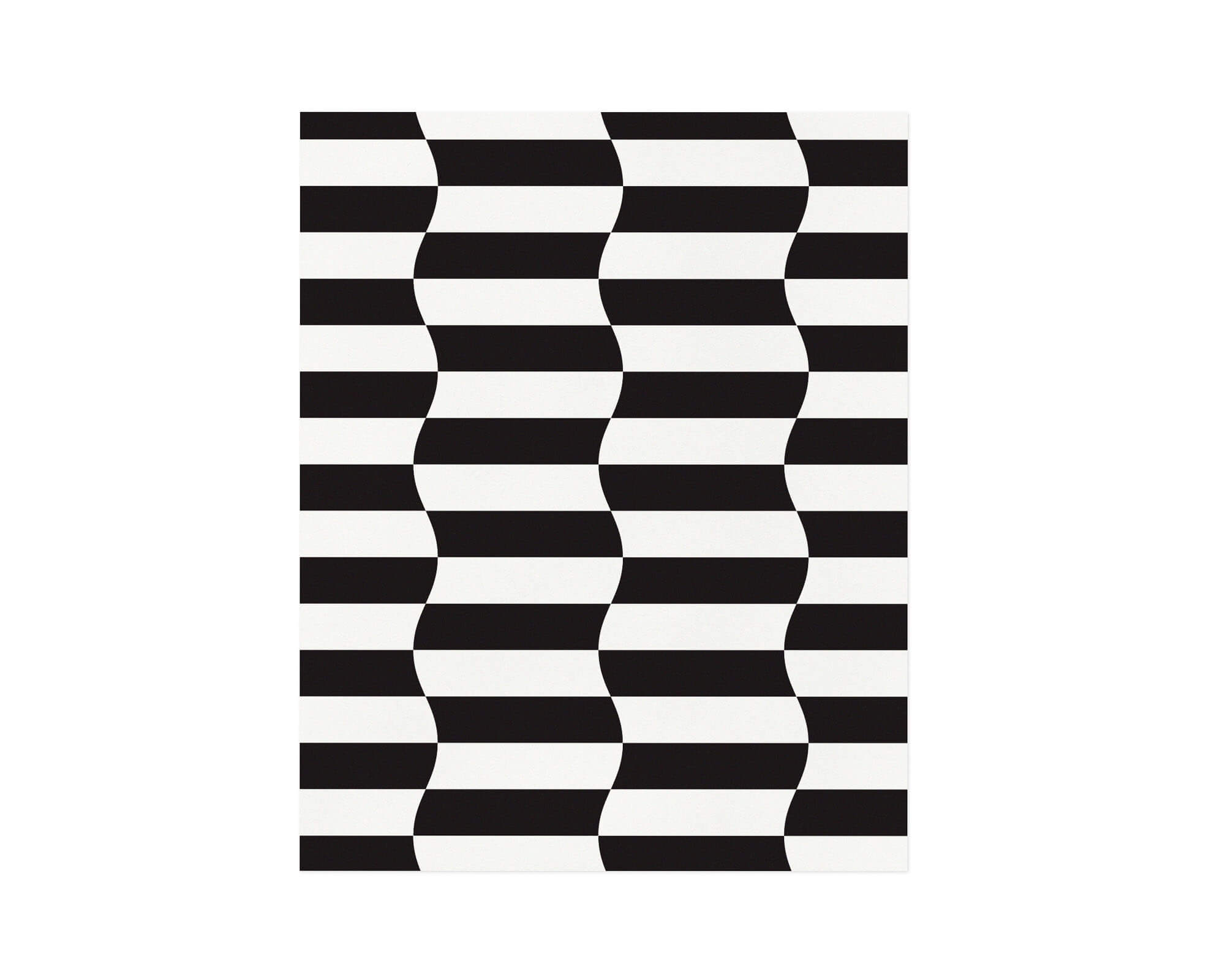 "Striple Double" hypnotic wavy checker op art inspired black and white striped archival giclée art print. Made in USA by My Darlin' @mydarlin_bk