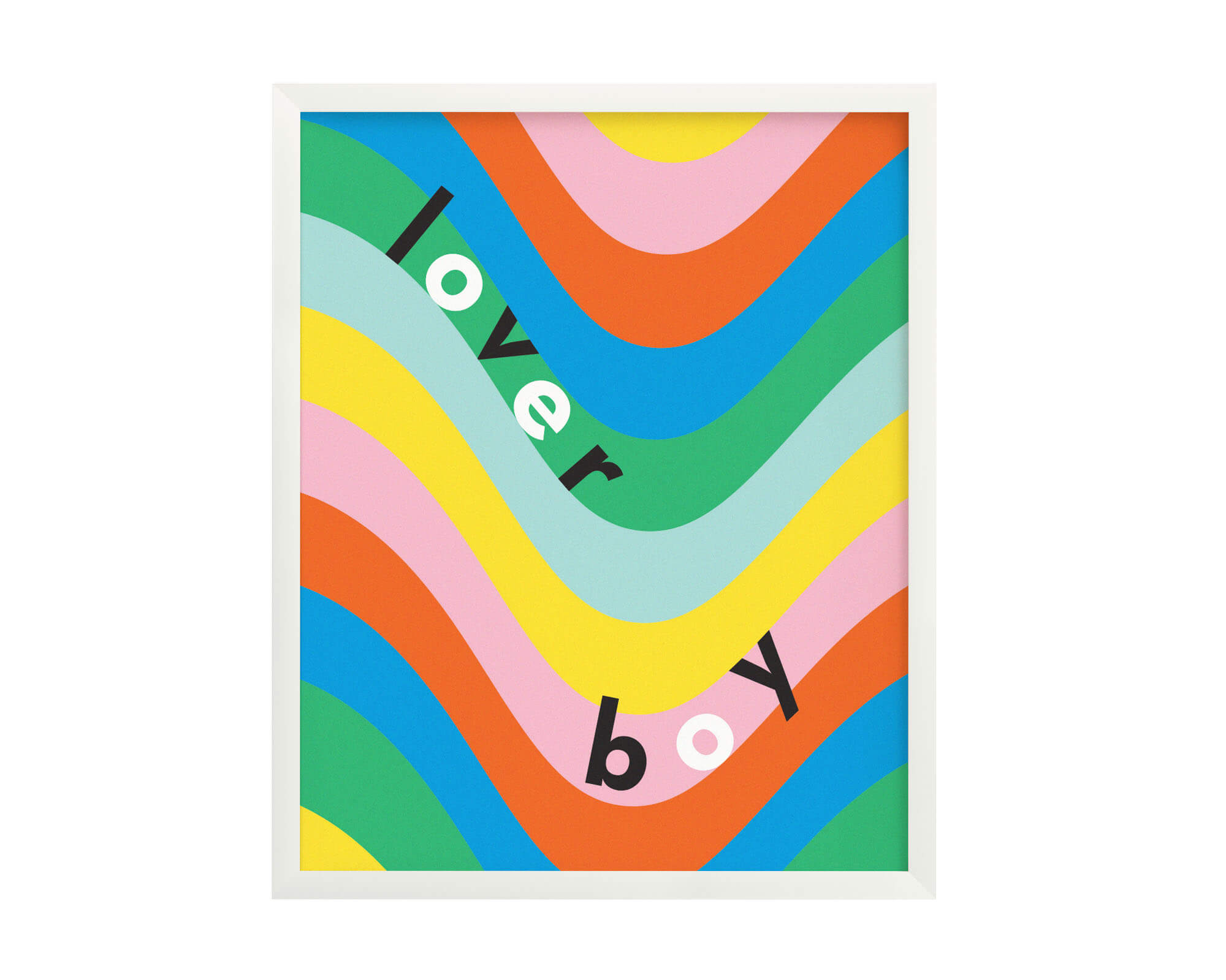 Lover Boy psychedelic typographic swirly rainbow archival giclée art print. Made in USA by My Darlin' @mydarlin_bk