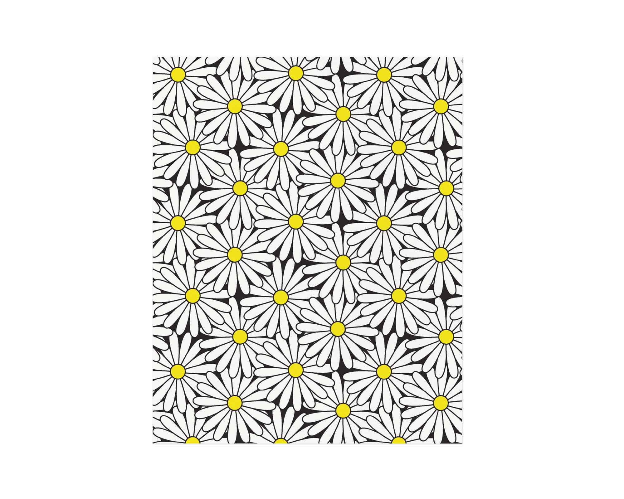 "Daisy Love" black and white daisy pattern archival giclée art print. Made in USA by My Darlin' @mydarlin_bk
