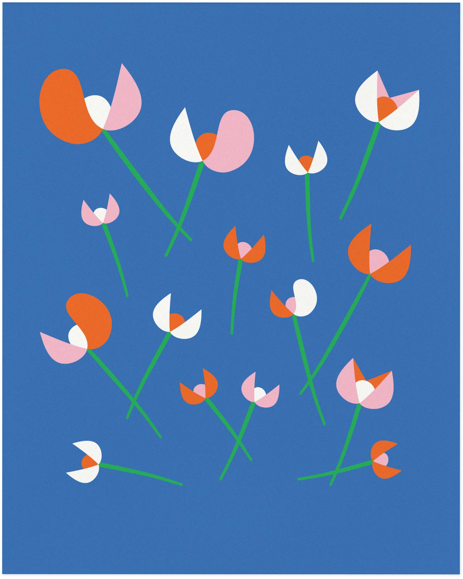 "Les Tulipes" strewn fleurs, graphic tulips, archival giclée floral art print. Made in USA by My Darlin' @mydarlin_bk