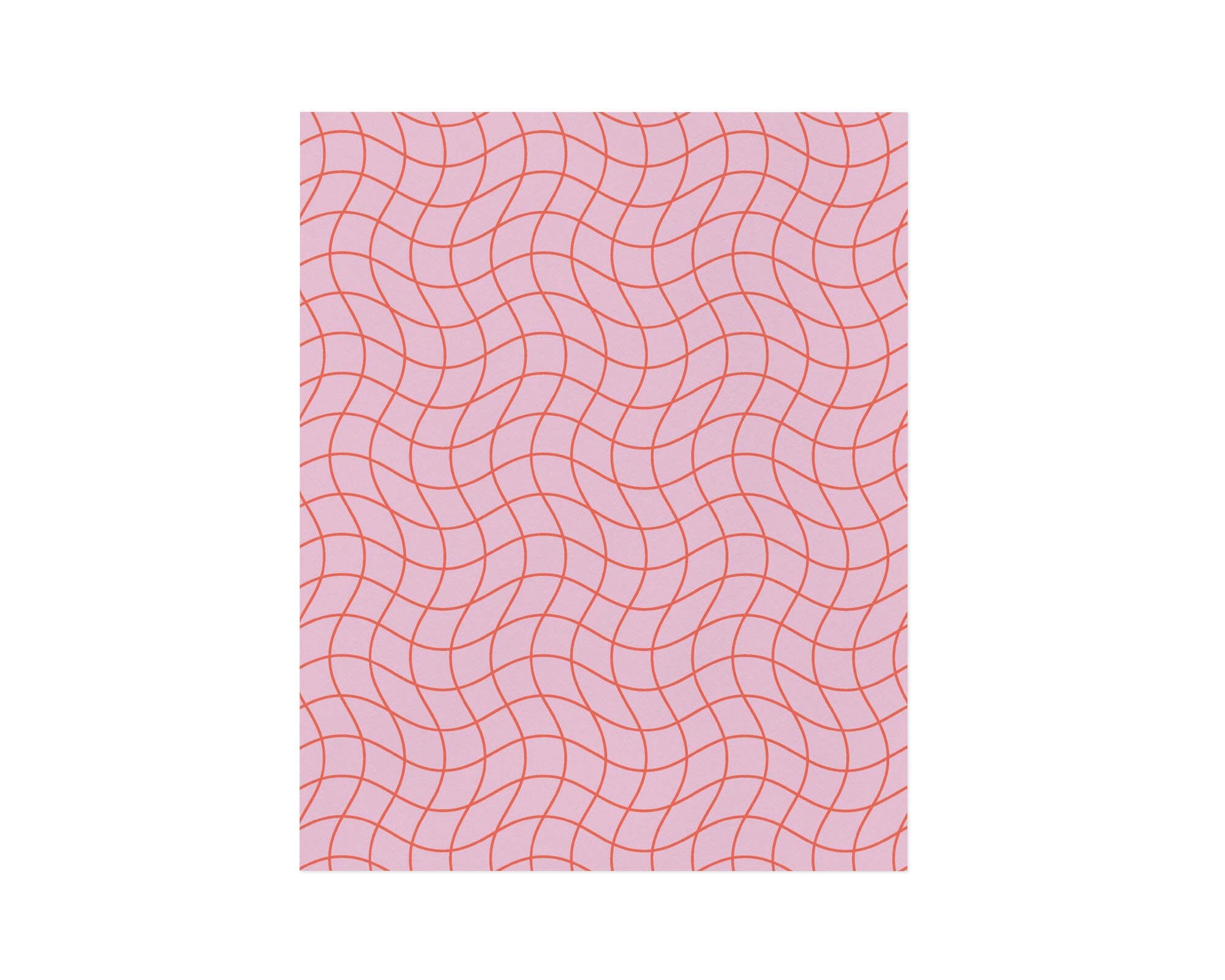 "La Grid En Rose" archival giclée art print in a wavy red and pink grid pattern that bends space and time. Made in USA by My Darlin' @mydarlin_bk