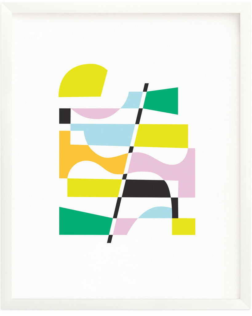 "Summer Holidays" Abstract shapes composition graphic archival giclée art print. Made in USA by My Darlin' @mydarlin_bk