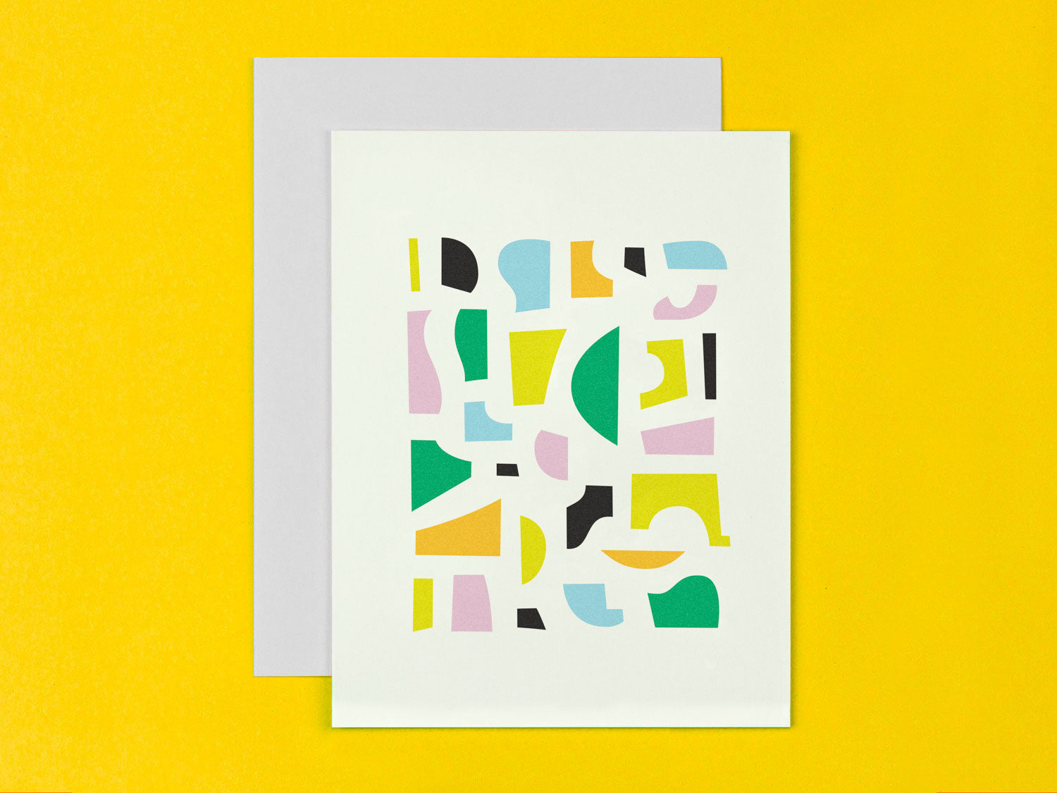 Abstract Blank card with abstract shape composition. Made in USA by My Darlin' @mydarlin_bk