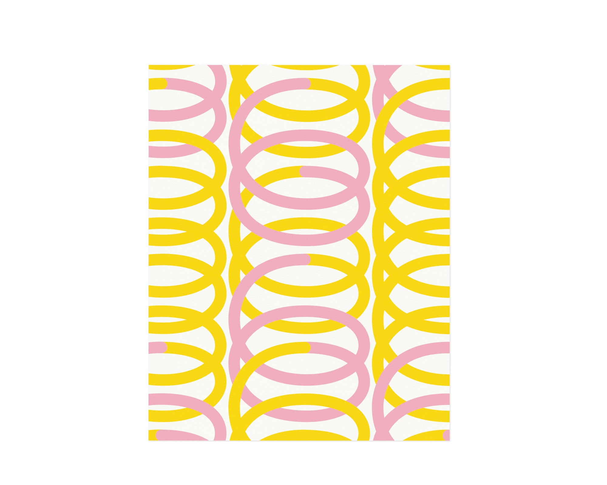 "Spiro" pink and yellow graphic geometric squiggle composition archival giclée art print. Made in USA by My Darlin' @mydarlin_bk