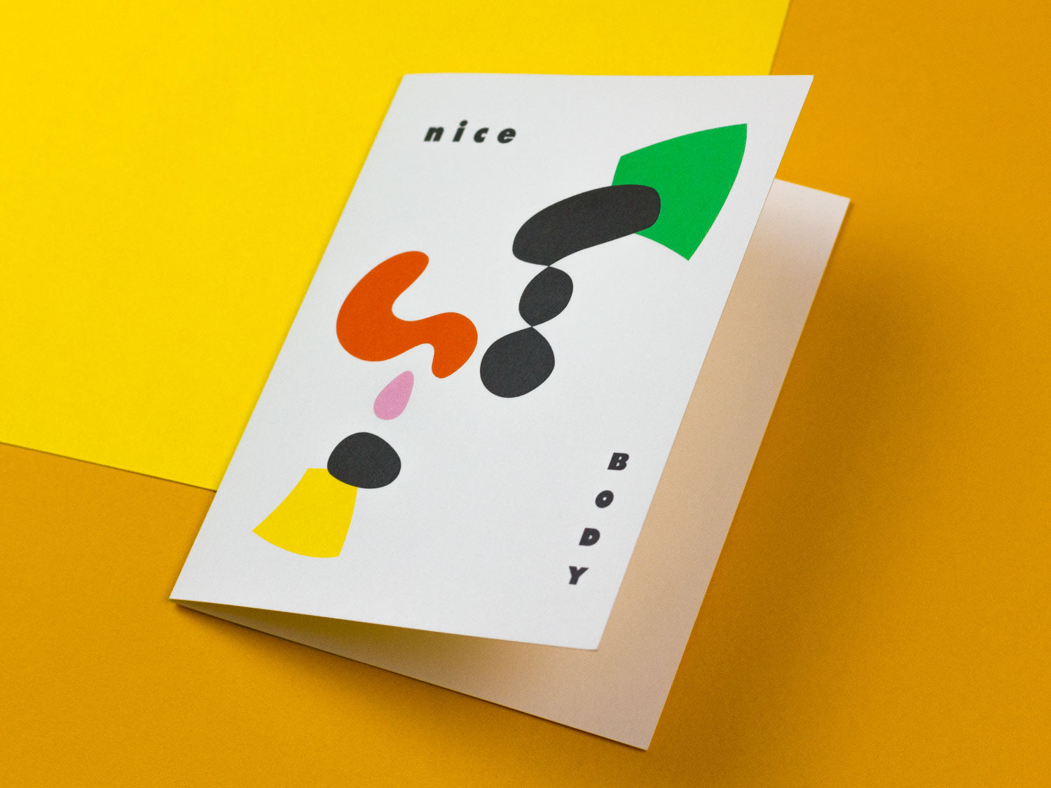 Nice Body Love card with colorful abstract shapes by My Darlin' @mydarlin_bk