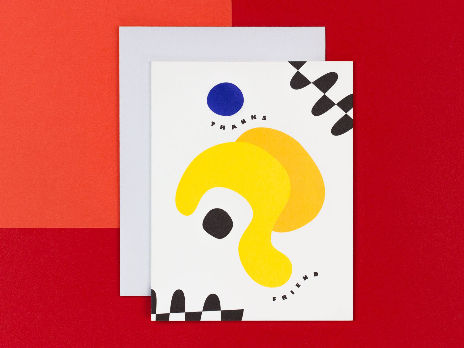 Thanks Friend Thank You Card with colorful abstract shapes by My Darlin' @mydarlin_bk