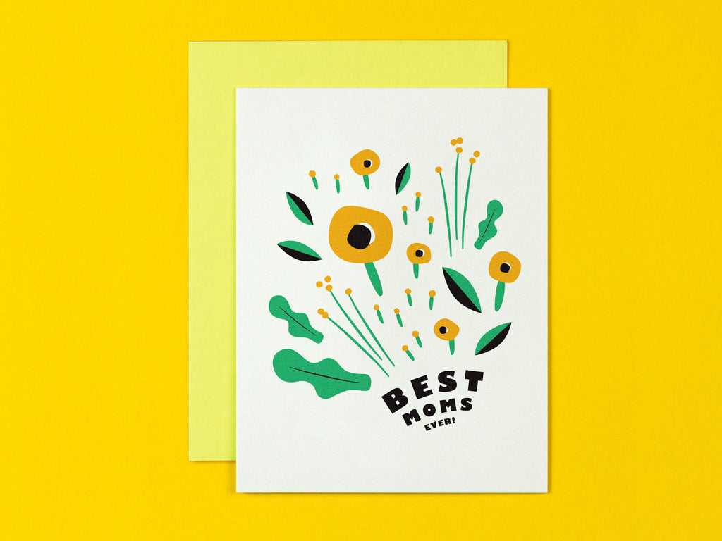 Best Moms Around two moms are better than one floral Mother's Day Card • Made in USA by My Darlin' @mydarlin_bk