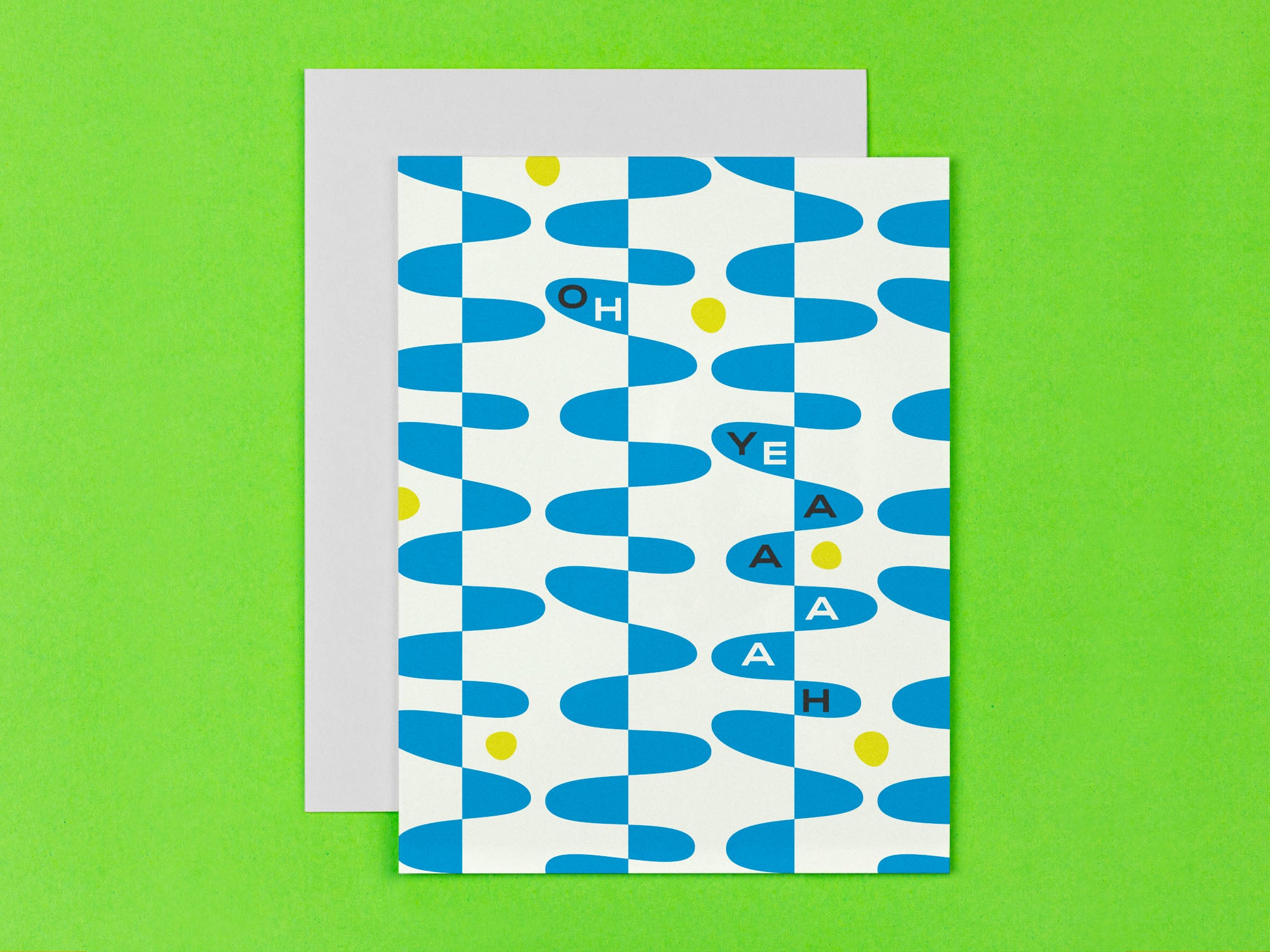 "Oh Yeaaaah" congrats card with abstract squiggle design by My Darlin' @mydarlin_bk