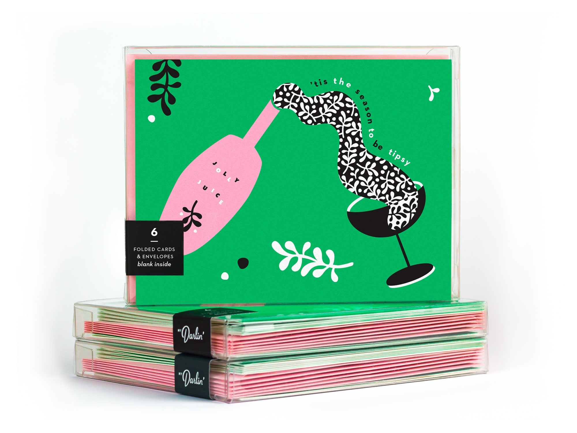 Tis the Season to Be Tipsy Holiday Card Boxed Set, collaboration between Etsy and Match.com. Designed by @mydarlin_bk