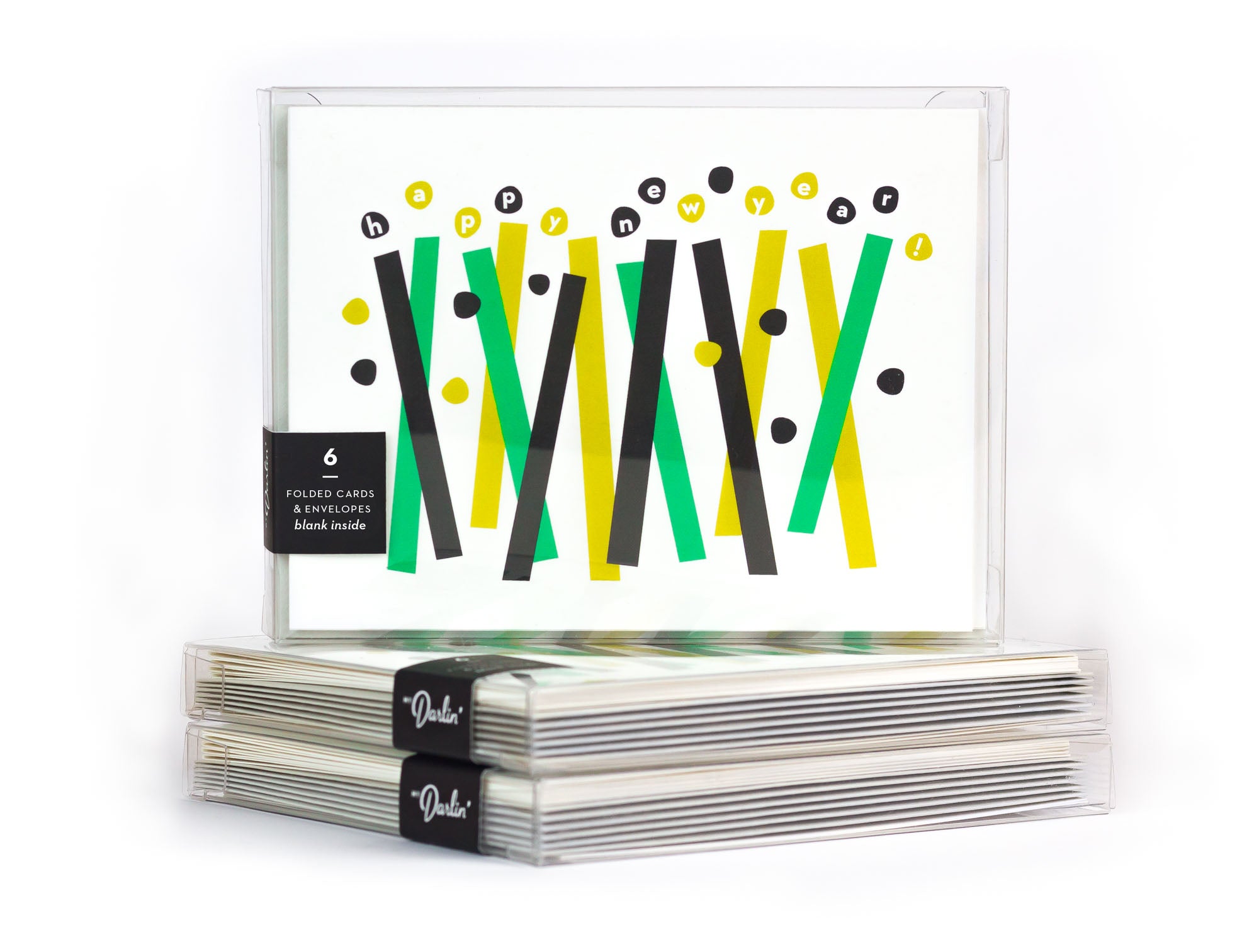 Happy New Year abstract confetti new year greeting card boxed set. Made in USA by My Darlin' @mydarlin_bk